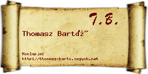 Thomasz Bartó névjegykártya